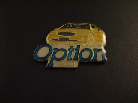 Audi Sport Quattro rallyauto geel (  Frans auto magazine Option Auto)